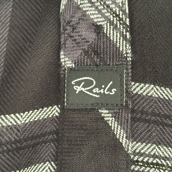 Rails Women's Hunter Mixed Plaid Button-Up Shirt, Black Storm Parchment Size S - Picture 9 of 9